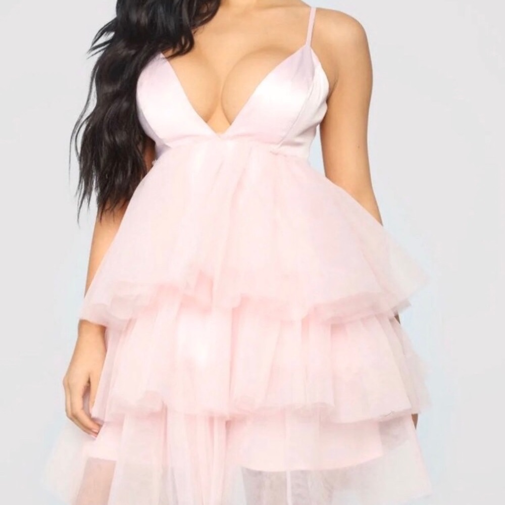 Blush ruffles dress